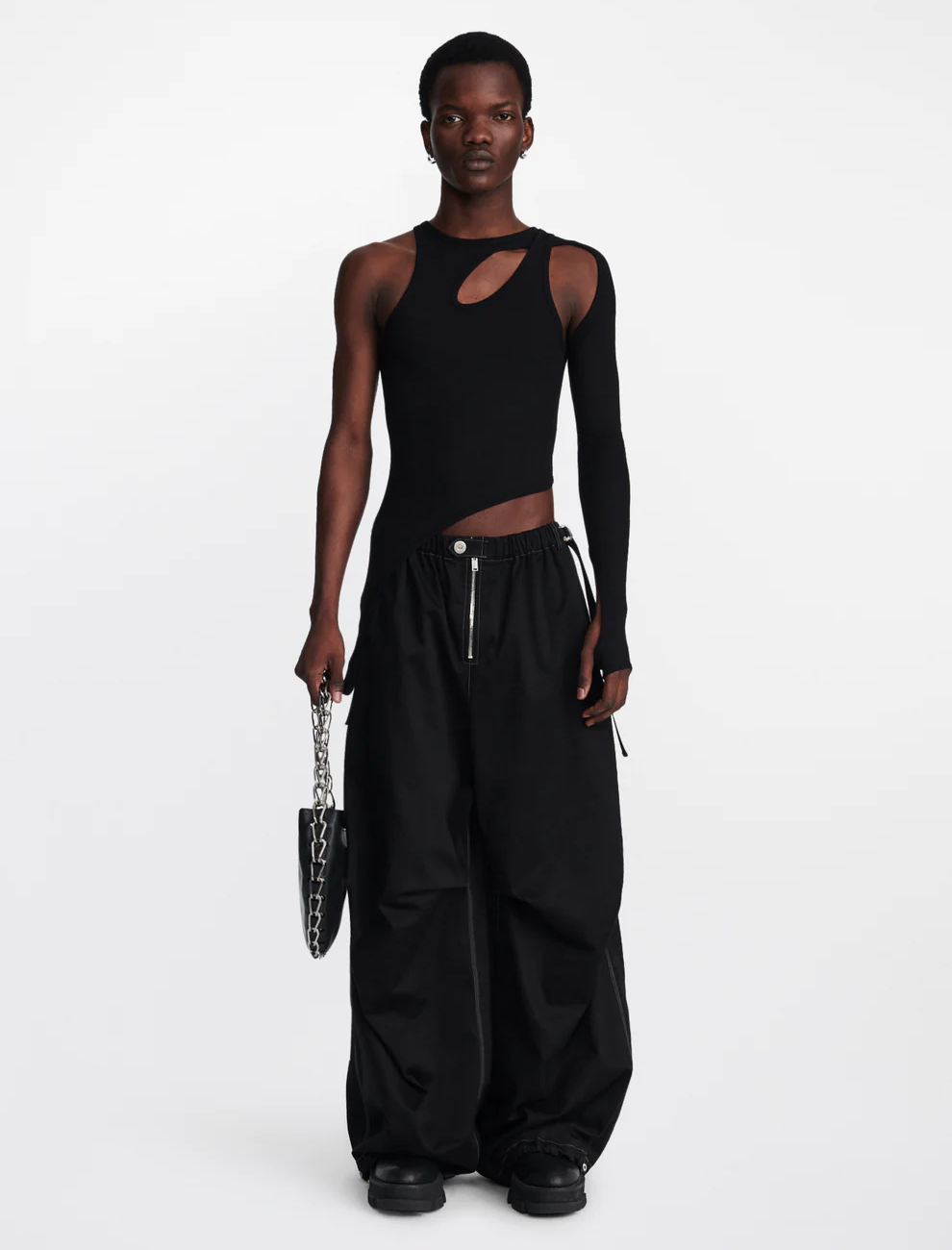 BONE MARLE LS TOP IN BLACK