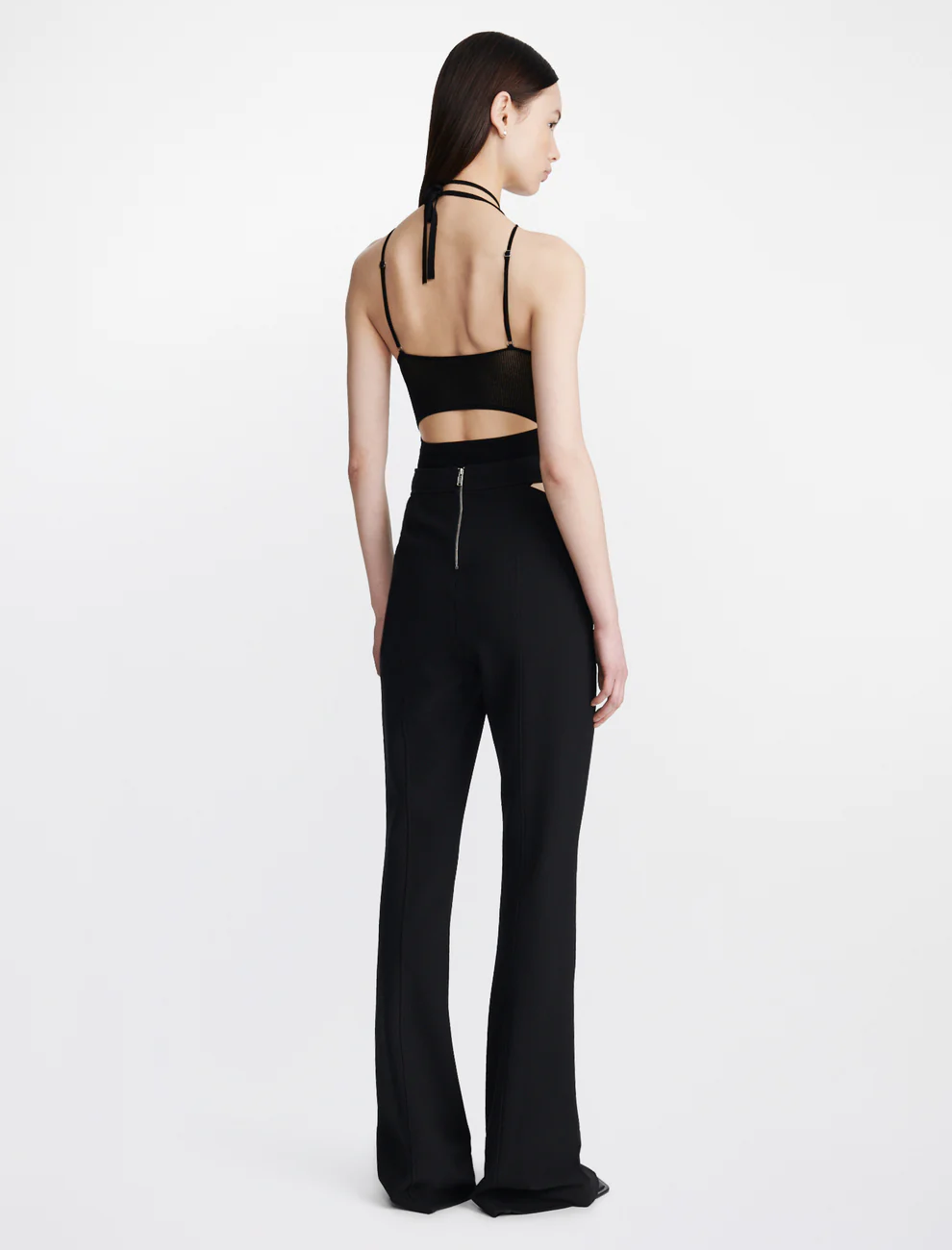 MODULAR BUTTERFLY MESH BODYSUIT IN BLACK