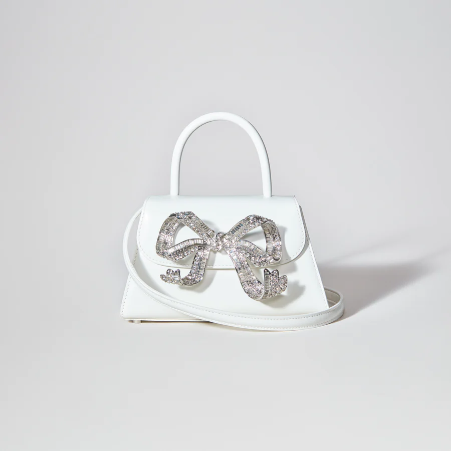 The Bow Mini in White with Diamanté