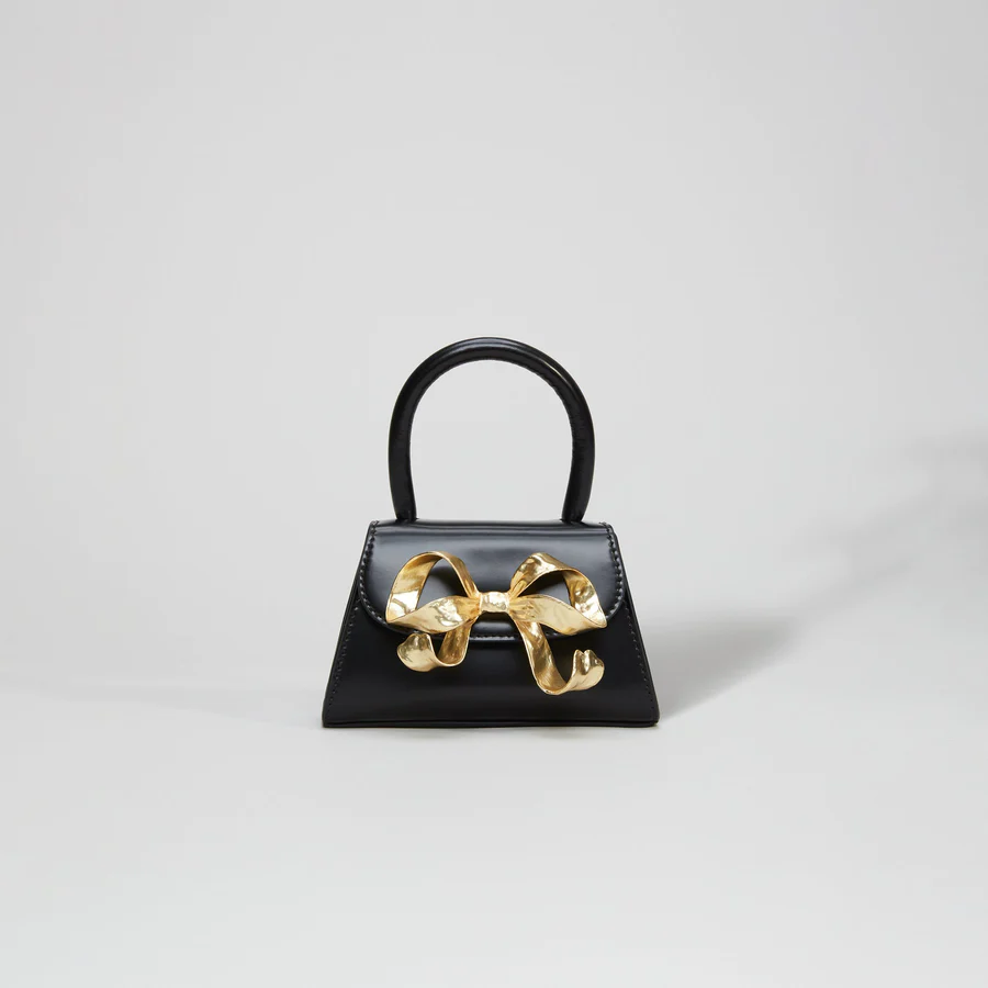 The Bow Micro in Black with Gold Hardware