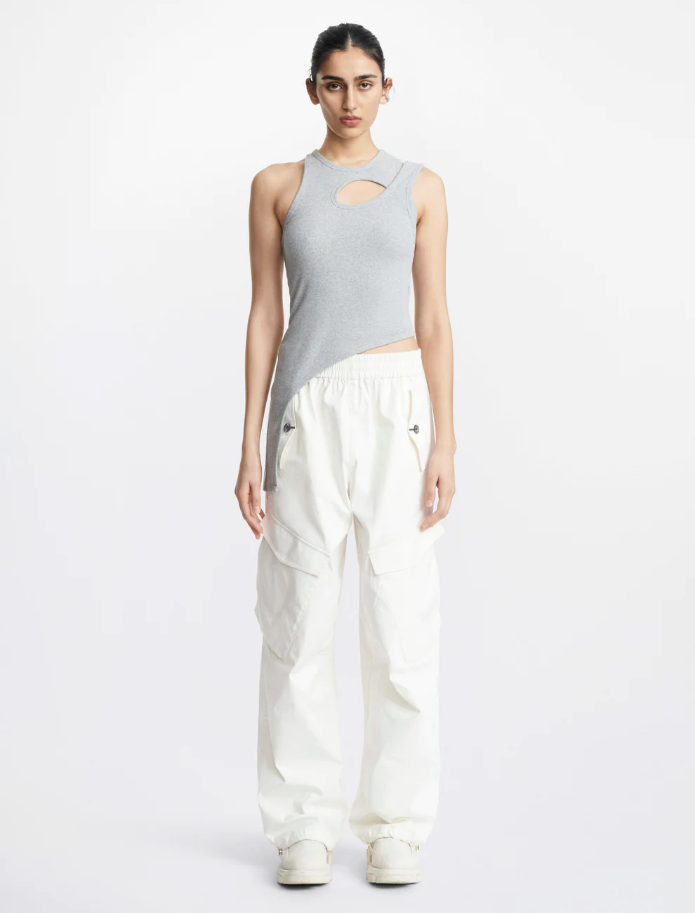 BONE MARLE TANK IN GRAY