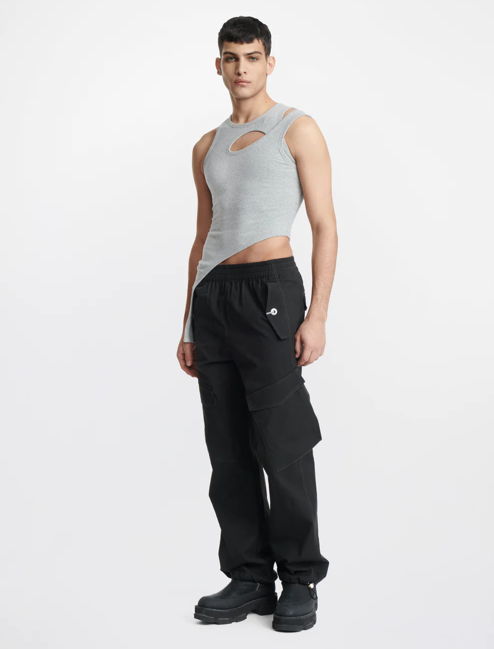 BONE MARLE TANK IN GRAY