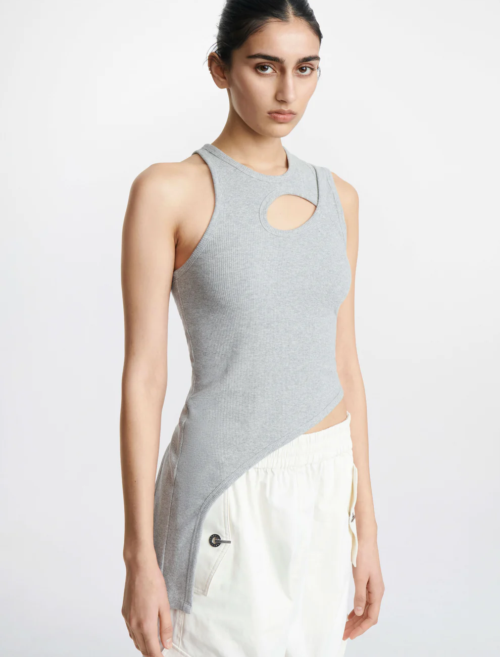 BONE MARLE TANK IN GRAY