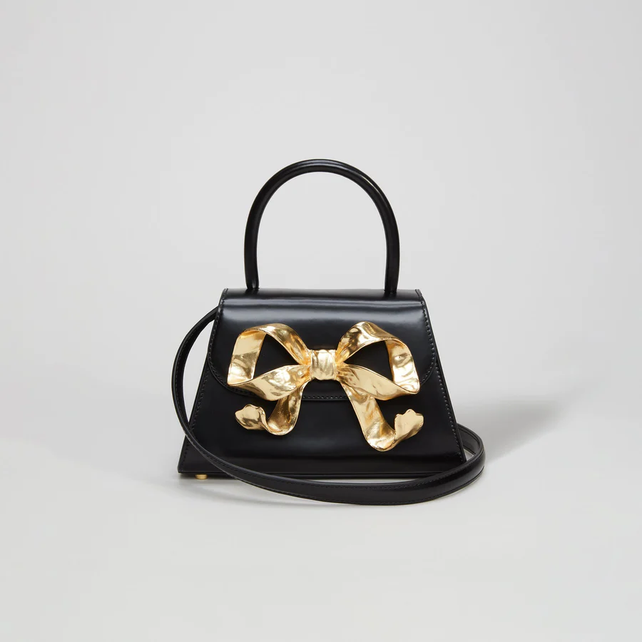 The Bow Mini in Black with Gold Hardware