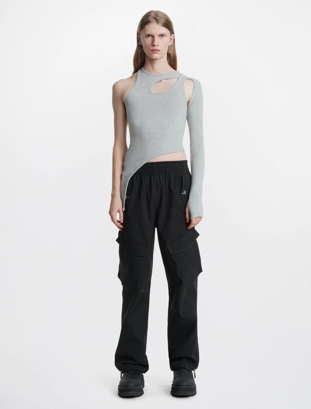 BONE MARLE LS TOP IN GRAY