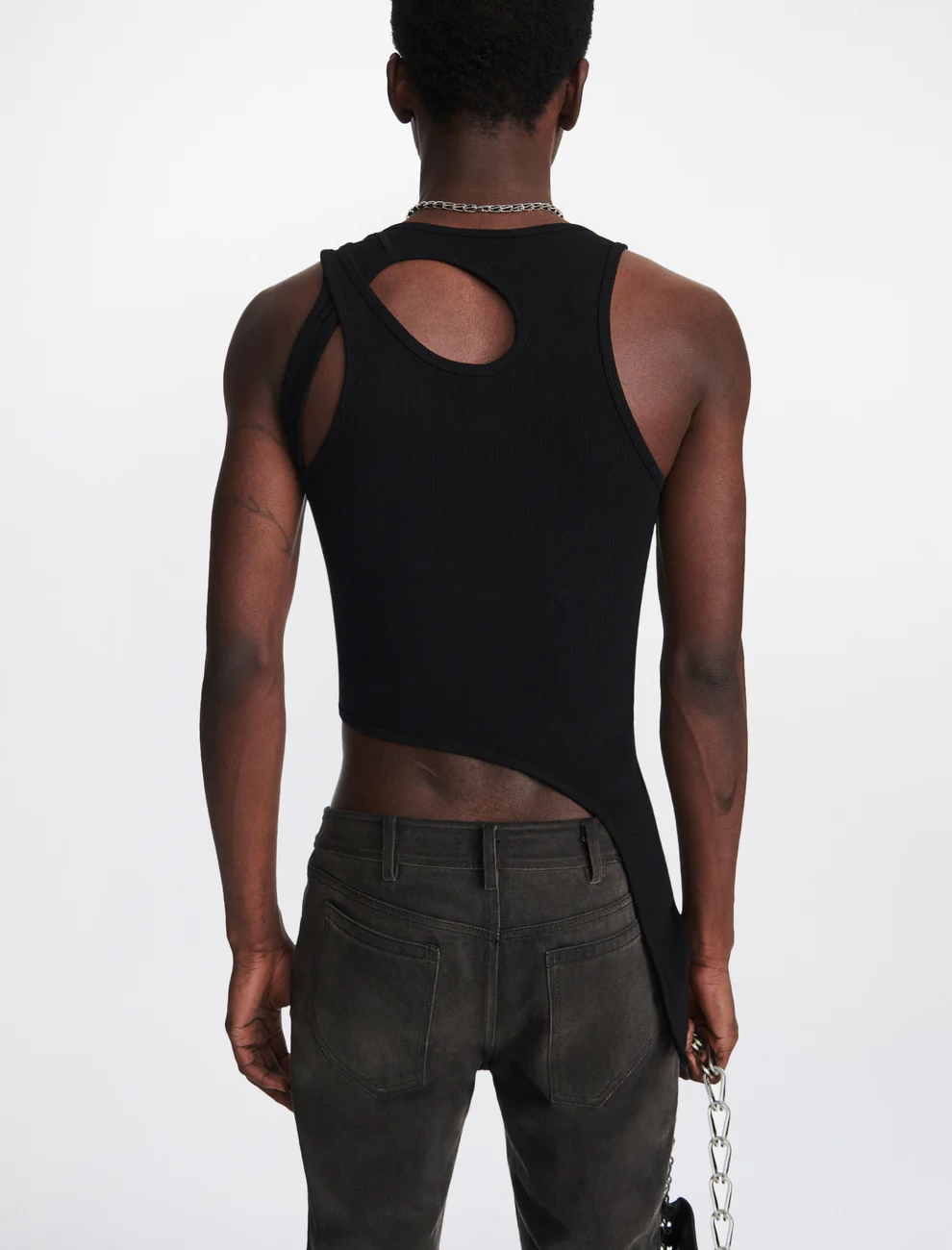 BONE MARLE TANK IN BLACK