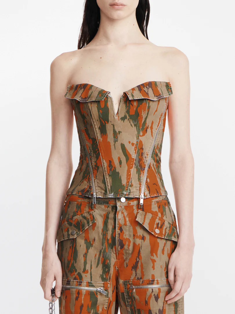 V-WIRE CAMO CORSET EARTH