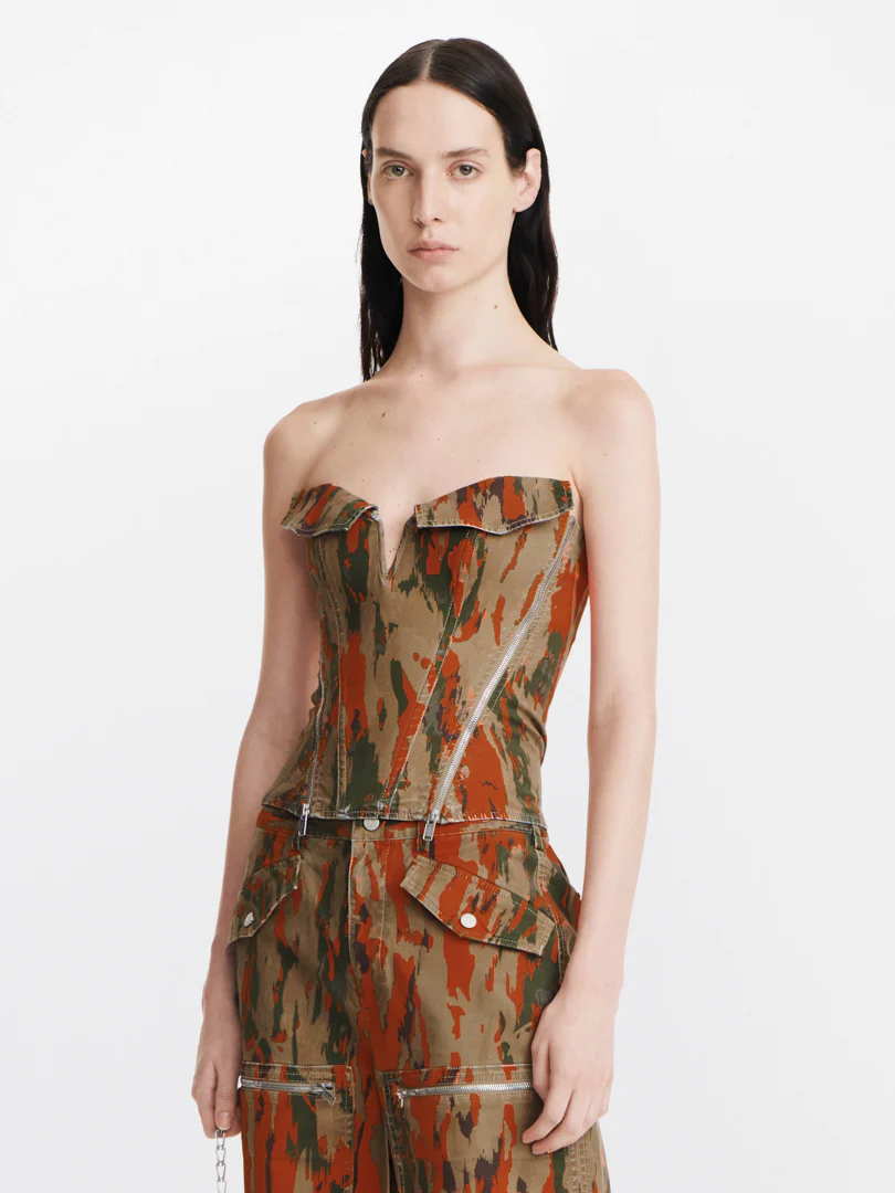 V-WIRE CAMO CORSET EARTH