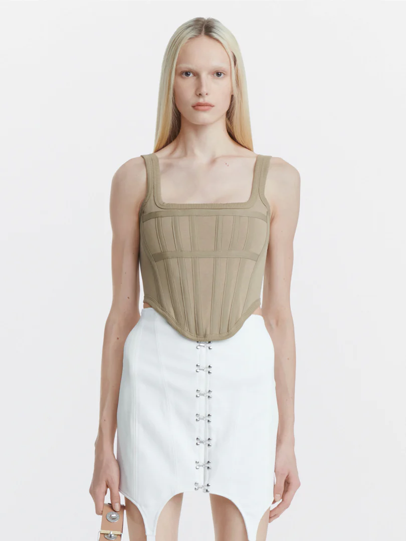 JERSEY CORSET IN KHAKI