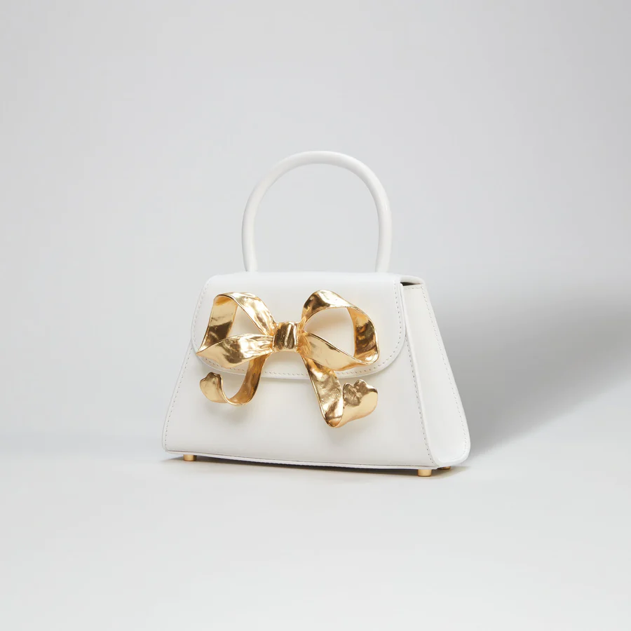 The Bow Mini in White with Gold Hardware