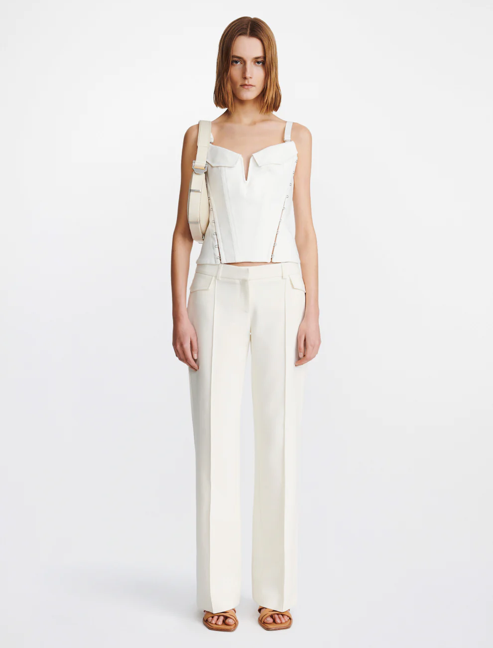 POCKET HOOK AND EYE CORSET IN WHITE