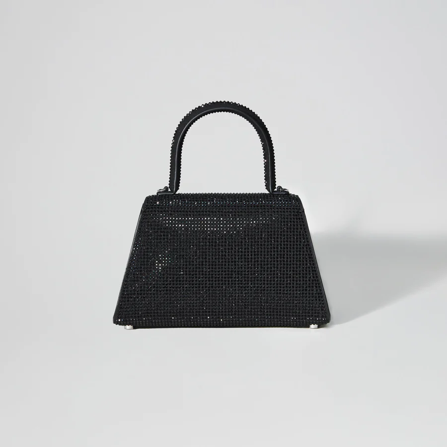 Black Rhinestone Bow Envelope Mini Bag