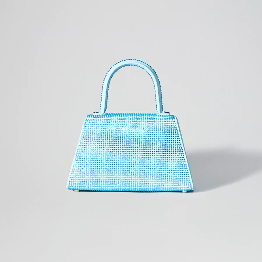 Blue Rhinestone Bow Envelope Mini Bag