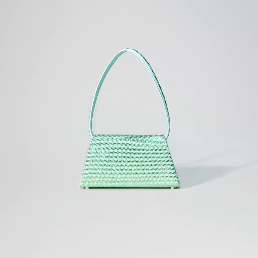 Aqua Rhinestone Bow Mini Shoulder Bag