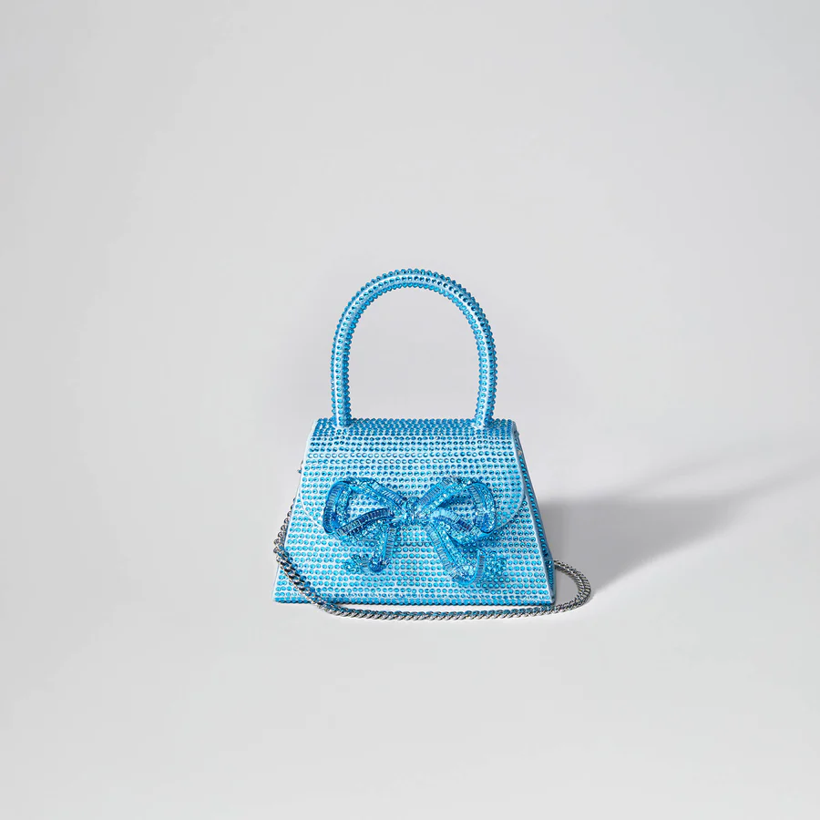 The Bow Micro in Blue Rhinestone