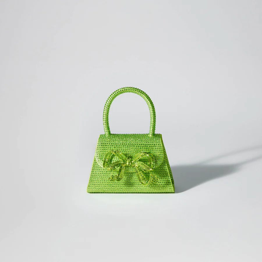 The Bow Micro in Lime Rhinestone