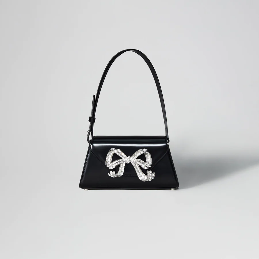 Black Pearl Bow Mini Shoulder Bag