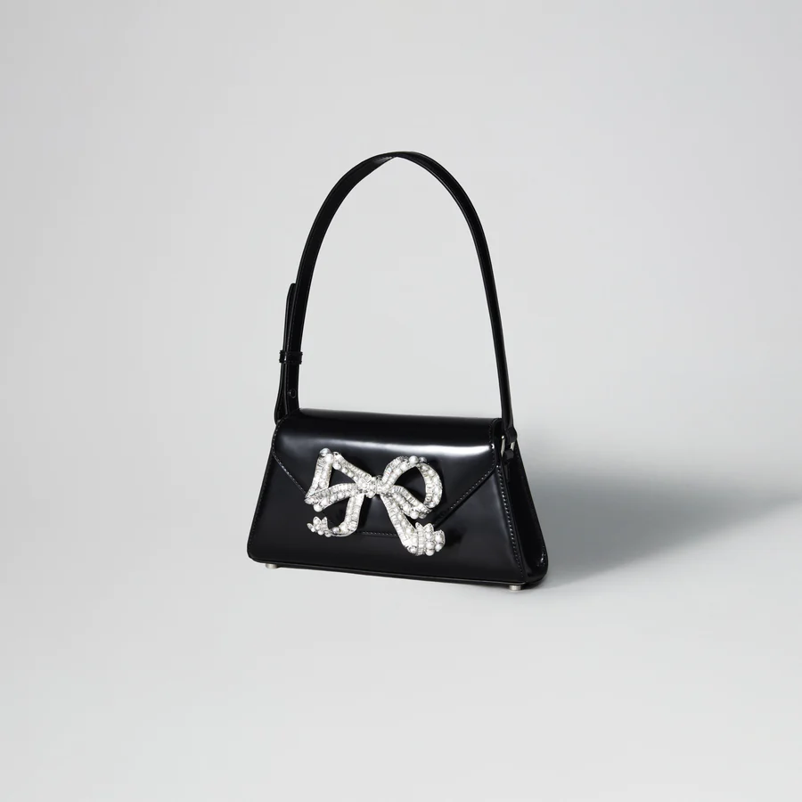 Black Pearl Bow Mini Shoulder Bag