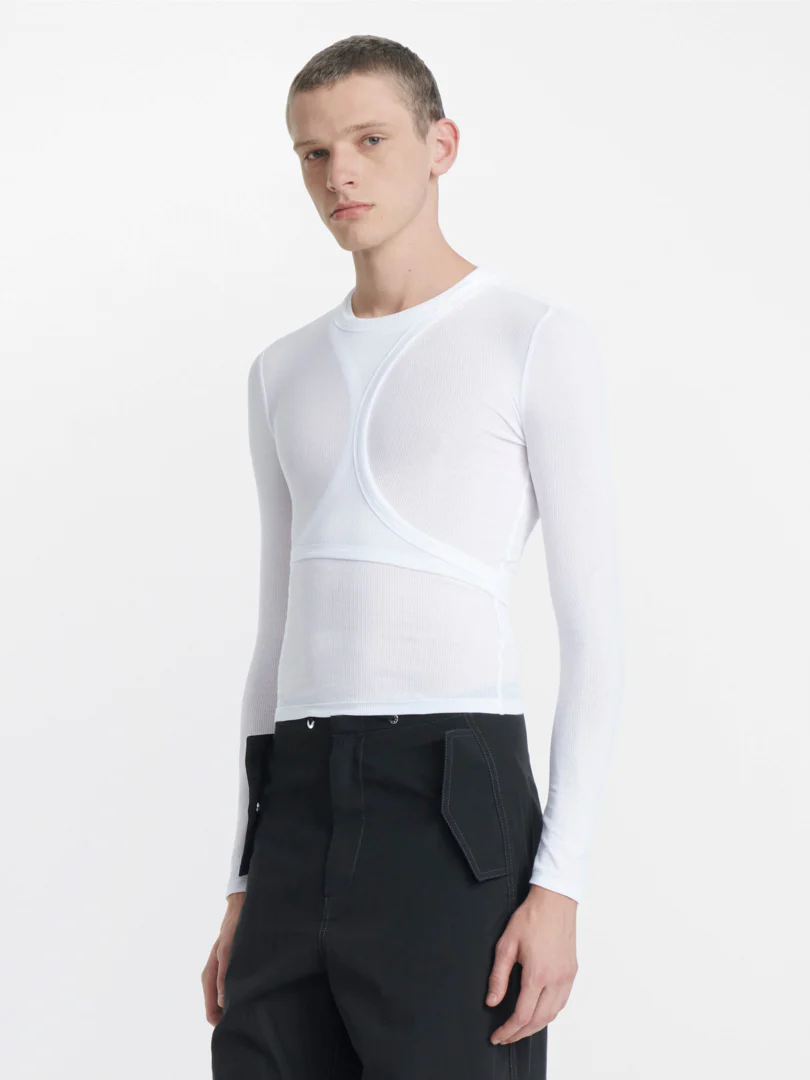 MODULAR LONG SLEEVE TOP - WHITE