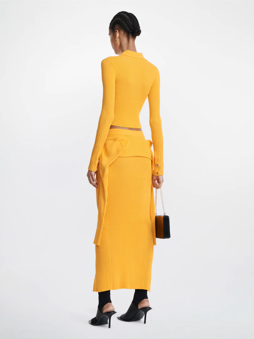 GRADIENT RIB CARDIGAN - AMBER