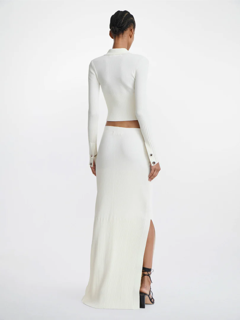 GRADIENT RIB CARDIGAN - CREAM