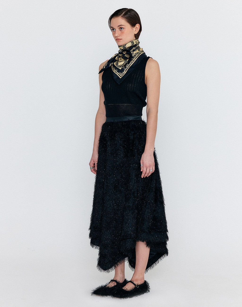 WAWA Square Toe Mary-Jane Flats - Black 