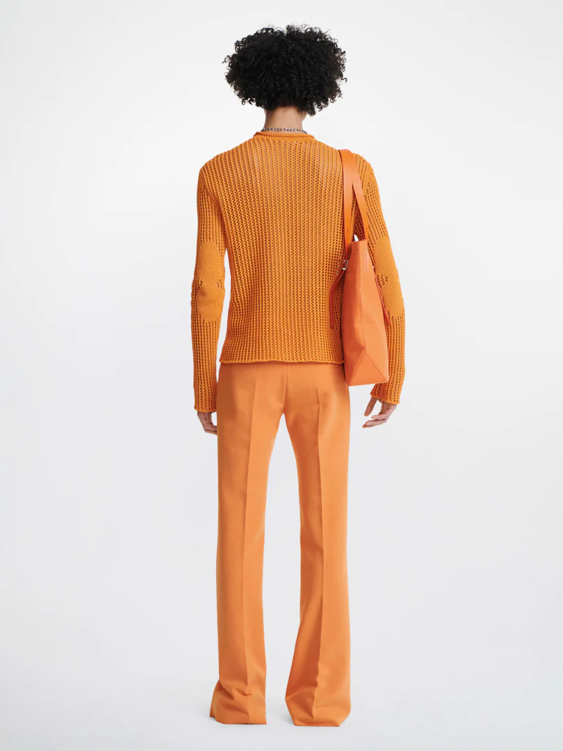 GRID MESH PULLOVER IN ORANGE