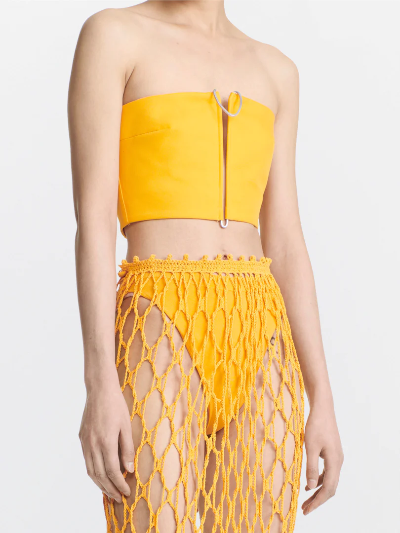 MOBIUS BANDEAU TOP IN AMBER