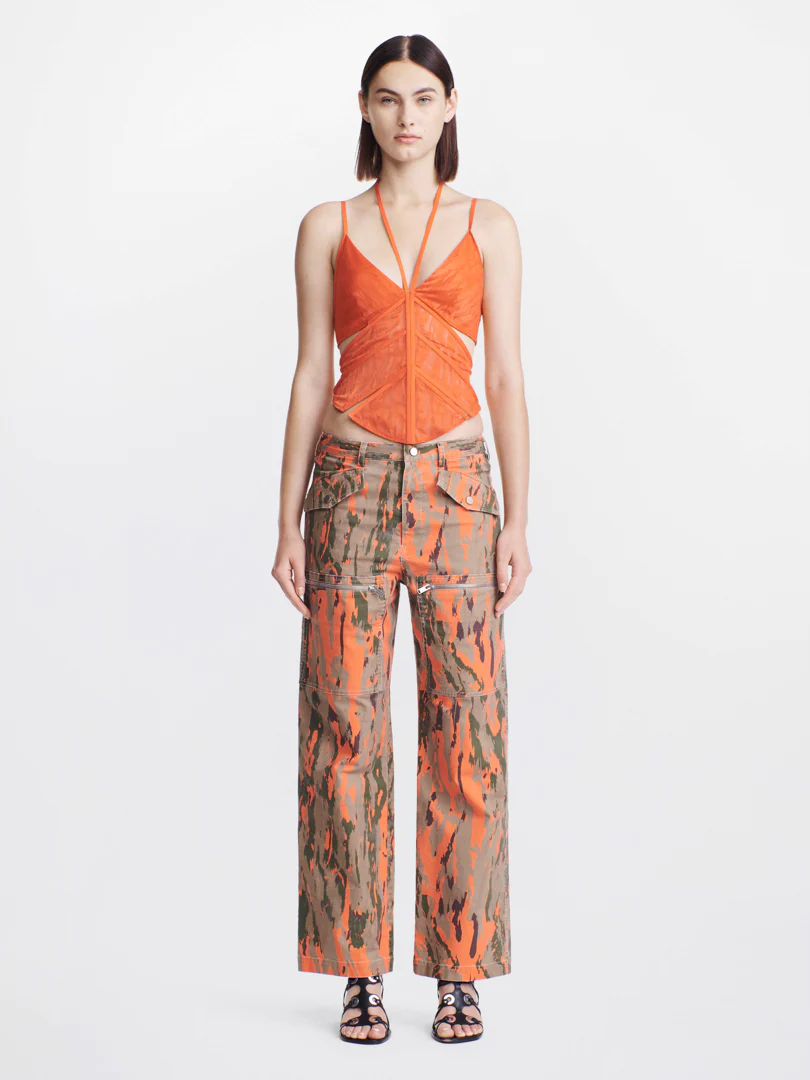 CAMO LACE CORSET IN FLAME