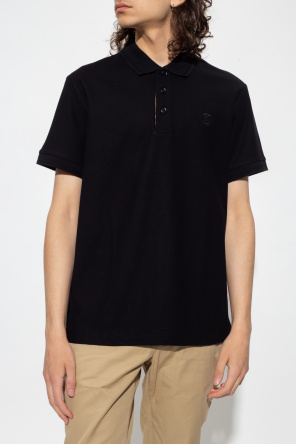 BURBERRY BLACK ‘EDDIE’ POLO SHIRT WITH LOGO