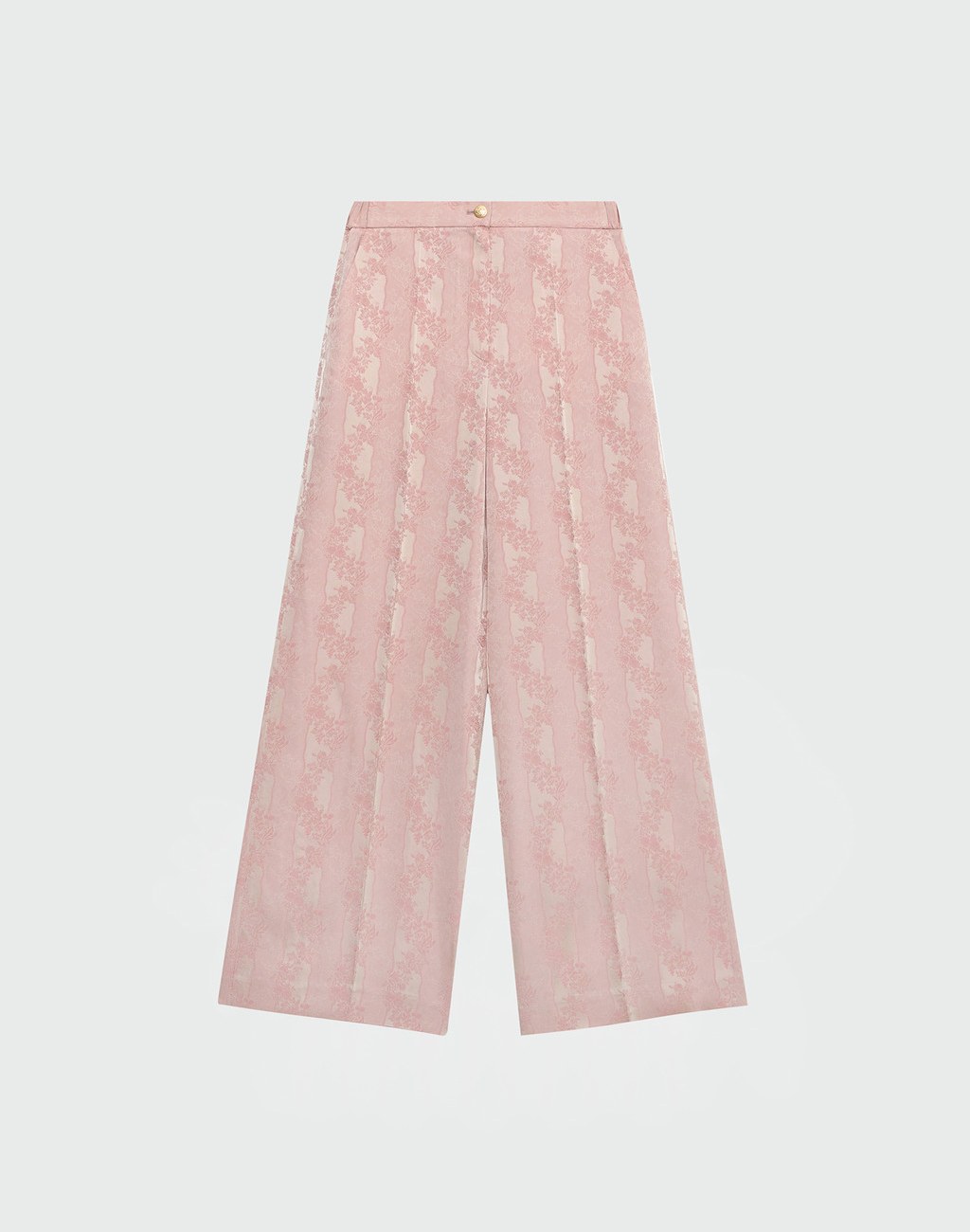 WENEZ Patterned Jacquared Wide Pants - Nude Pink