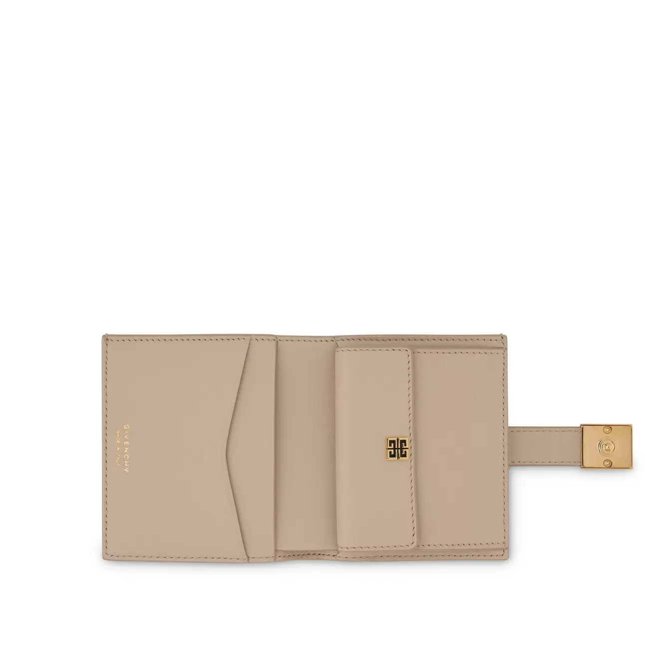 Small 4G Wallet in Grained Leather in Natural Beige