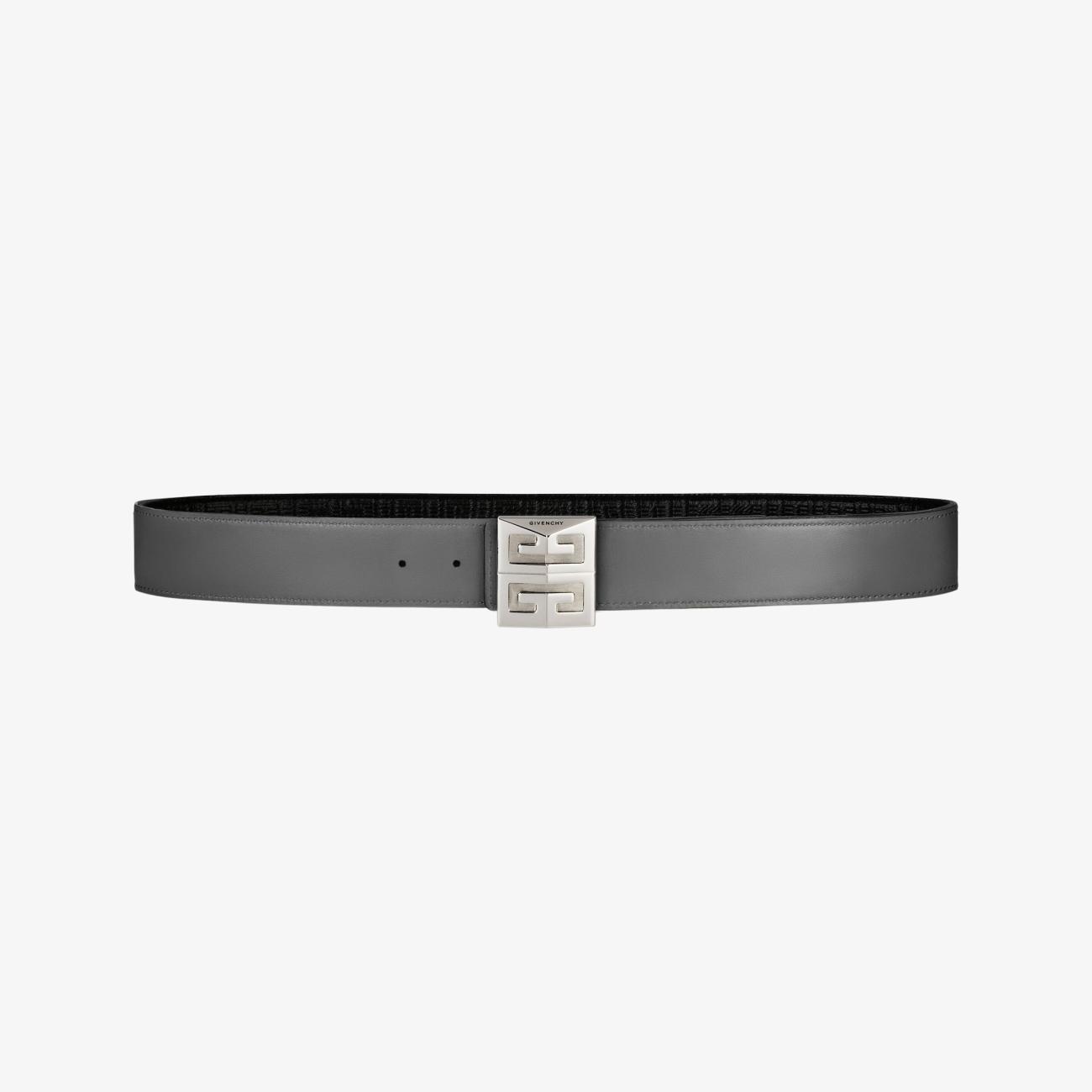 4G reversible belt in leather and coated canvas