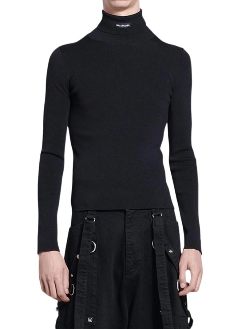 Men's Black Other Materials Sweater