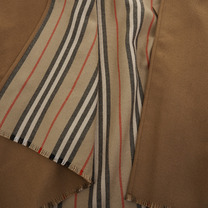 Reversible Icon Stripe Wool Cape