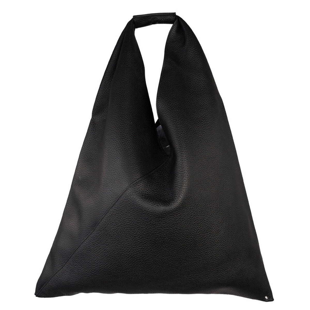 LARGE LEATHER JAPANESE TOTE BAG IN BLACK