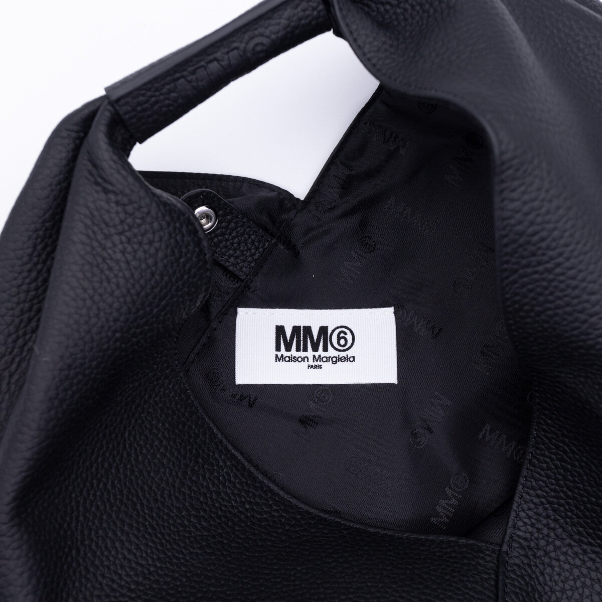 LARGE LEATHER JAPANESE TOTE BAG IN BLACK