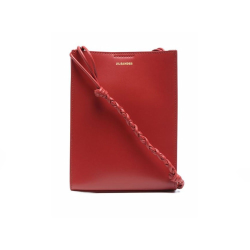 TANGLE Small Leather Square Pochette Red