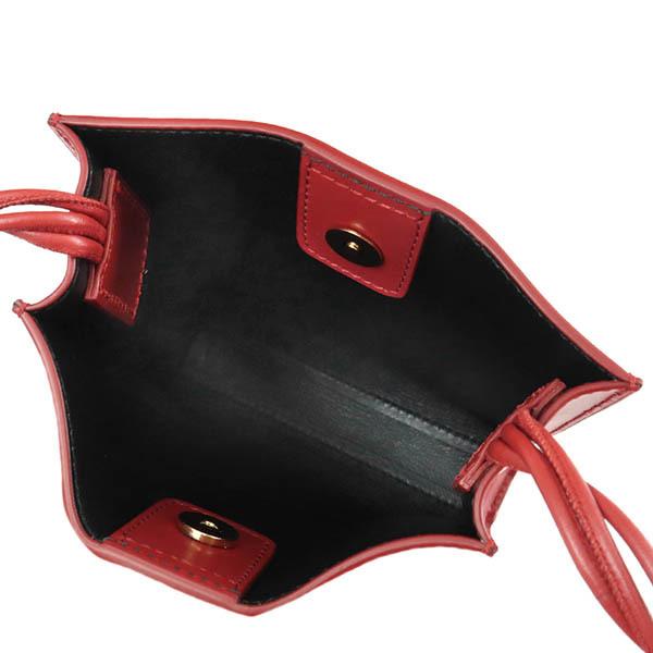TANGLE Small Leather Square Pochette Red
