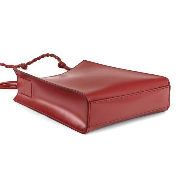 TANGLE Small Leather Square Pochette Red
