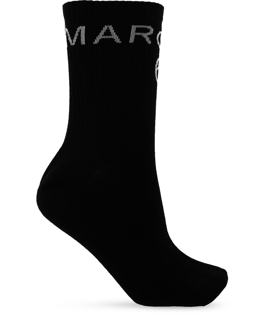 MM6 MAISON MARGIELA BLACK SOCKS WITH LOGO