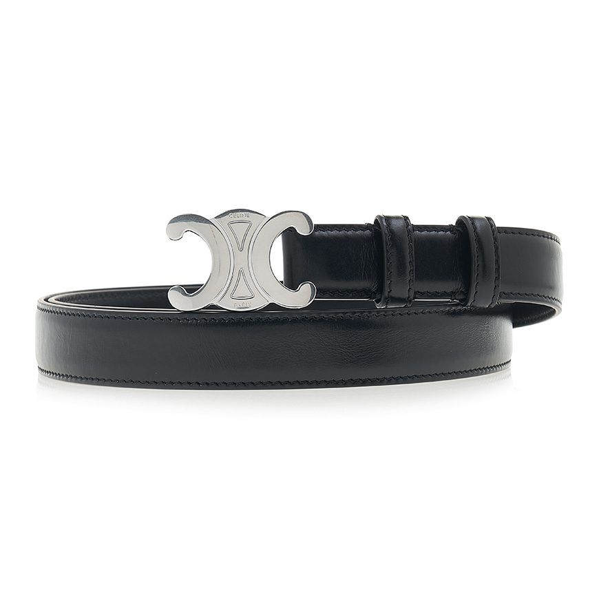 Celine Medium Triomphe Belt in Taurillon Leather Black