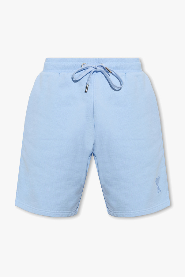 AMI ALEXANDRE MATTIUSSI BLUE SHORTS WITH LOGO