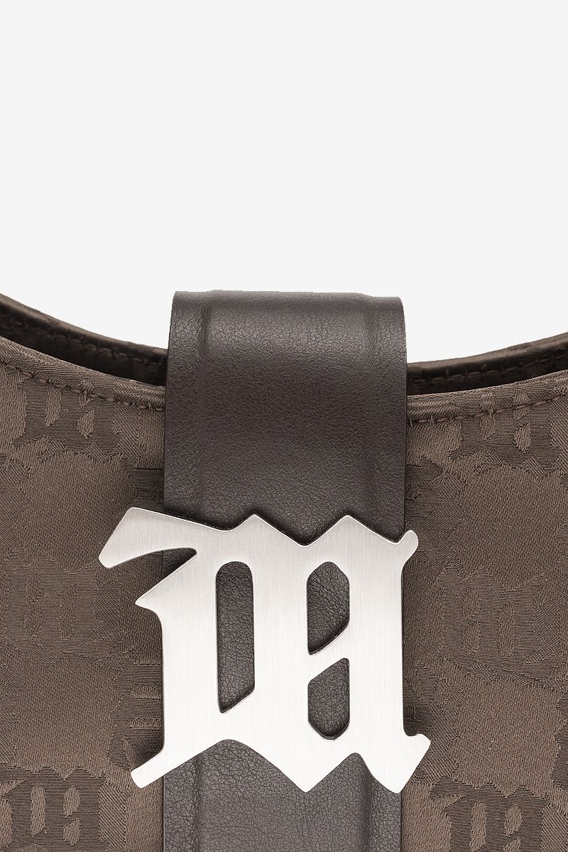 Nylon Monogram Shoulder Bag Mini Brown