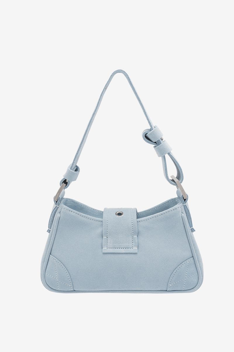 Suede Shoulder Bag Small Light Blue