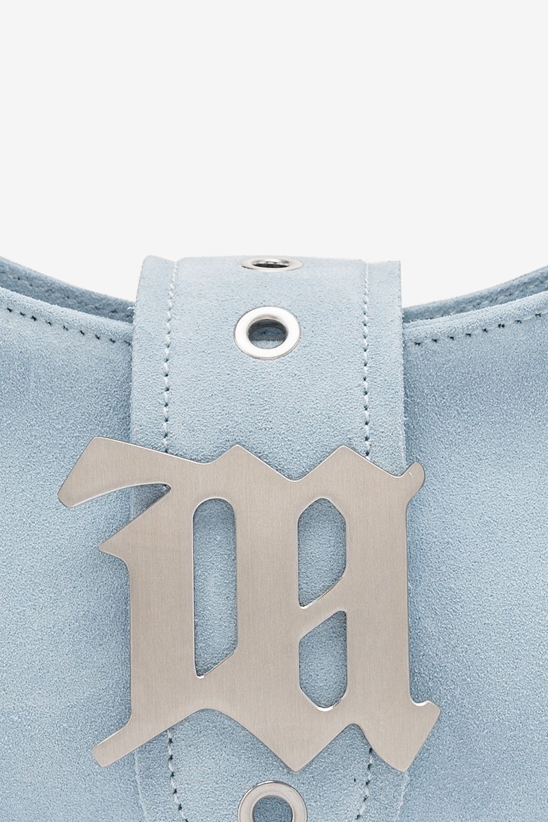 Suede Shoulder Bag Small Light Blue