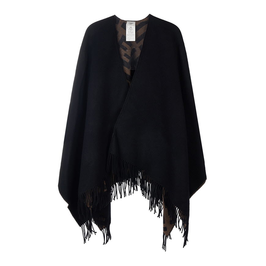 FF Poncho Multicolor wool and cashmere poncho