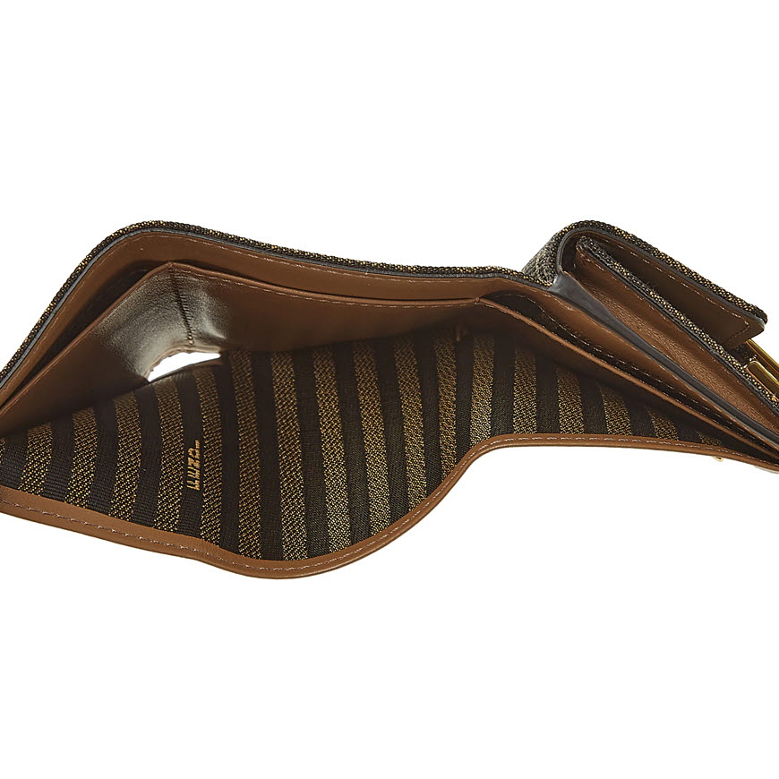 Micro Trifold Brown fabric wallet