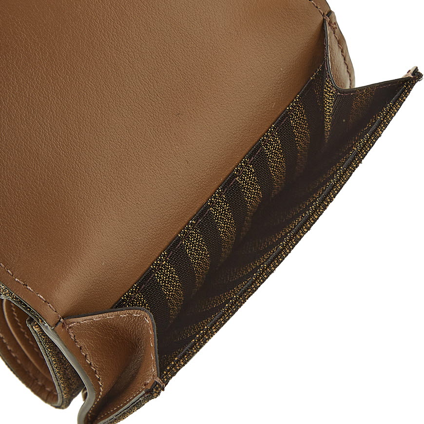 Micro Trifold Brown fabric wallet