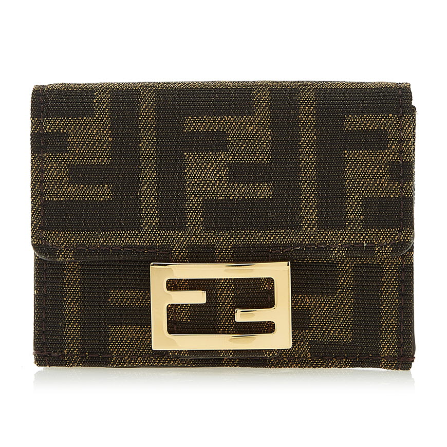 Micro Trifold Brown fabric wallet